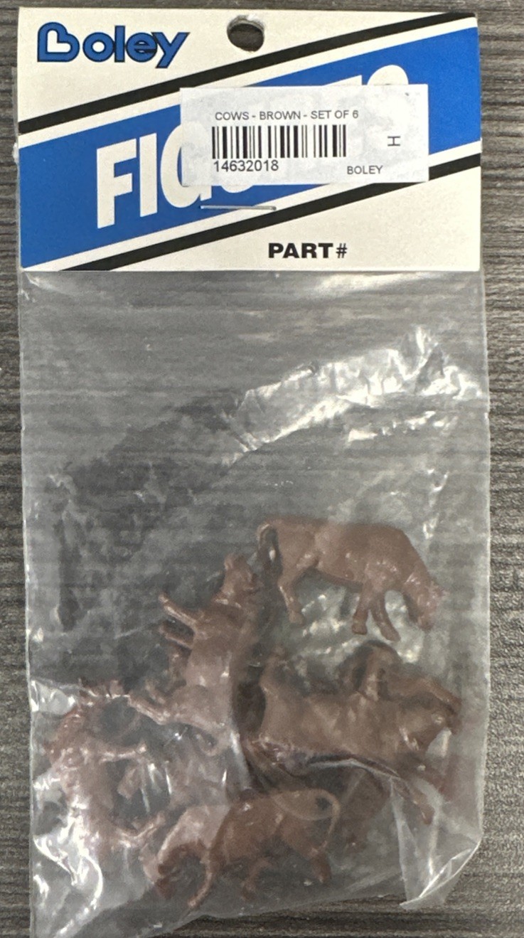 Boley Figures HO Scale #14632018 Cows Brown Set of 8 NIP