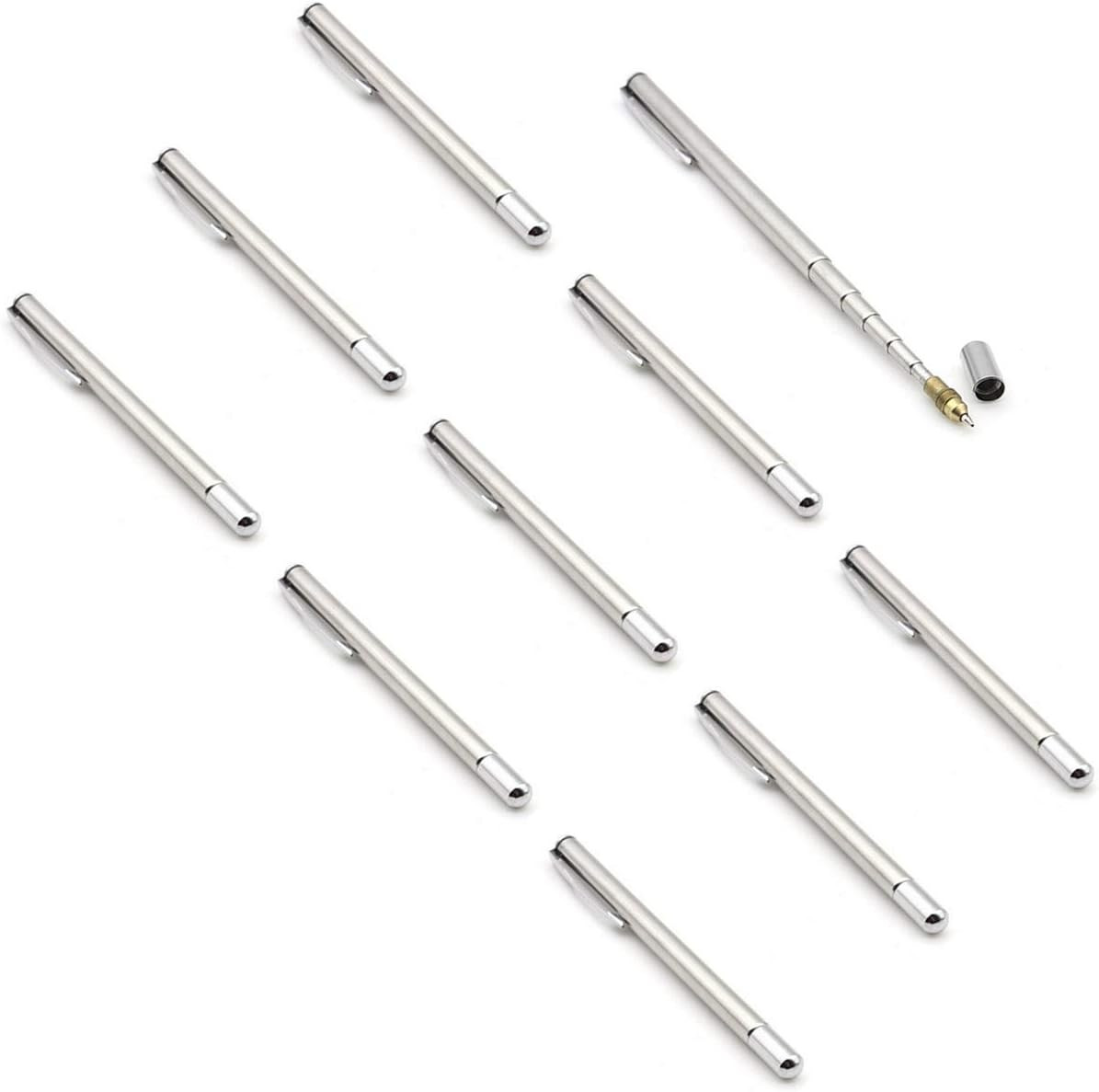 10PCS Stainless Steel Pen Size with Clip - Hand Pointer Extendable Telescopic Re