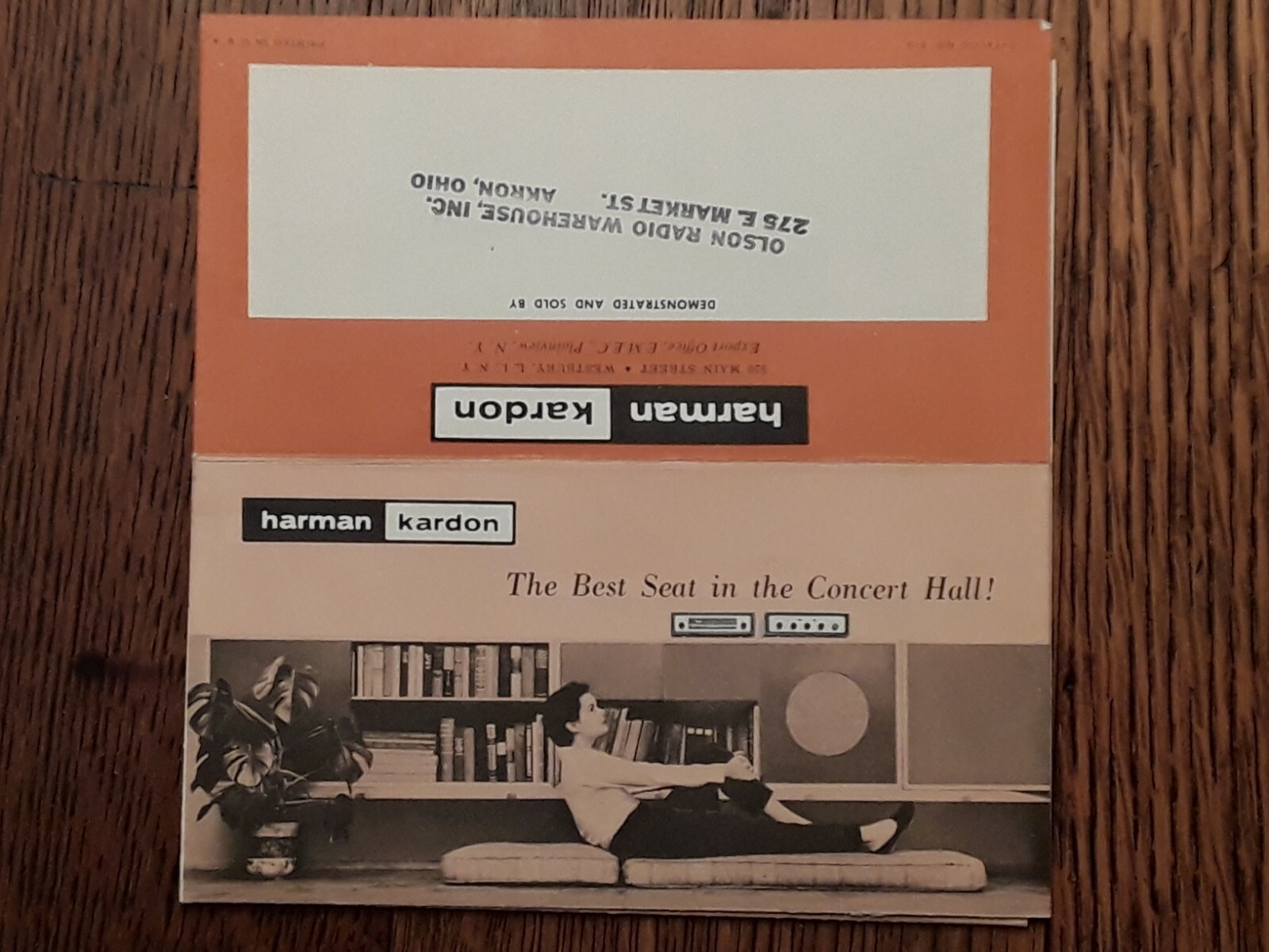 Vintage 1957 Harman Kardon fold out Brochure with prices.  Original