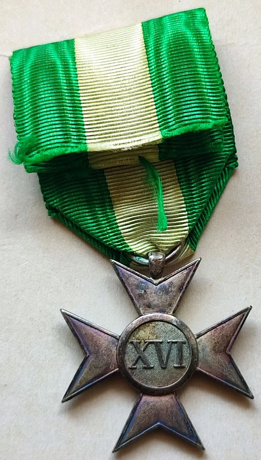 MEDAL SENIORITY OF SERVICE KINGDOM OF ITALY XVI YEARS MILITARY SAVOY TWENTIETH CENTURY