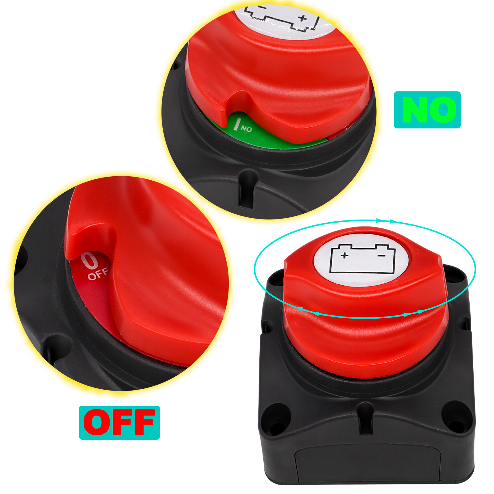 Master Battery Disconnect Switch 2 Post SPST Kill Cut-Off Nascar Marine ATV 12V