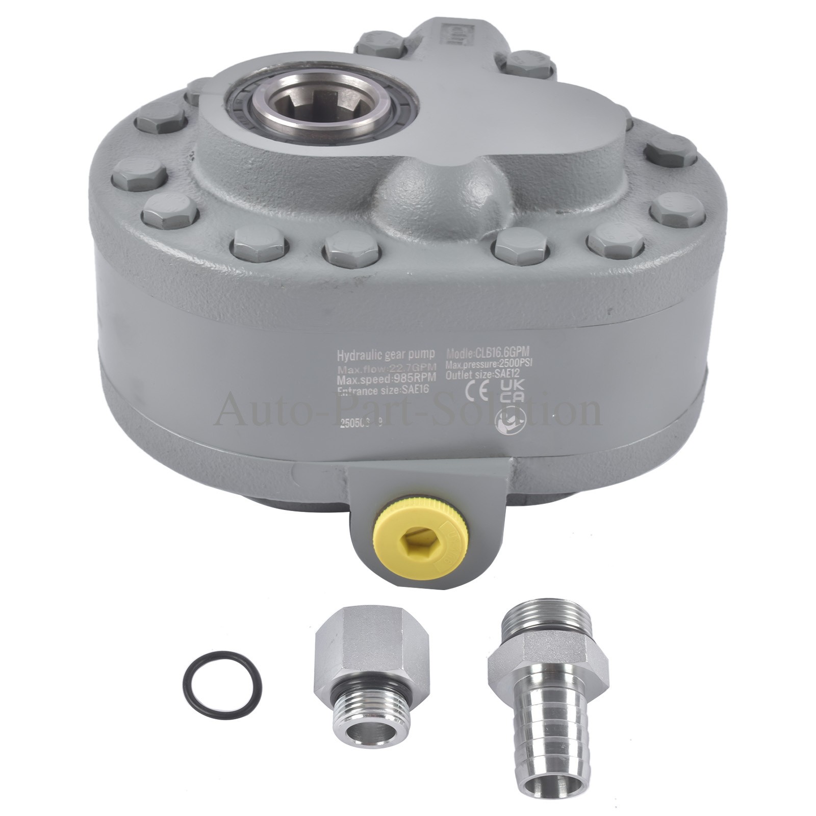 16.6 GPM Hydraulic Pump for Tractors, Log Splitters 540 RPM 2250 PSI SAE16 Inlet