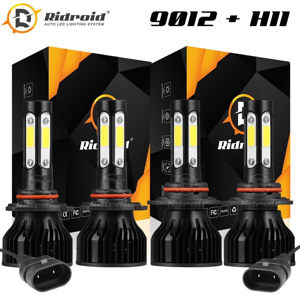 For Toyota RAV4 2016 2017 2018 Headlight + Fog Light Combo LED 9012 H11 Bulb 4PC