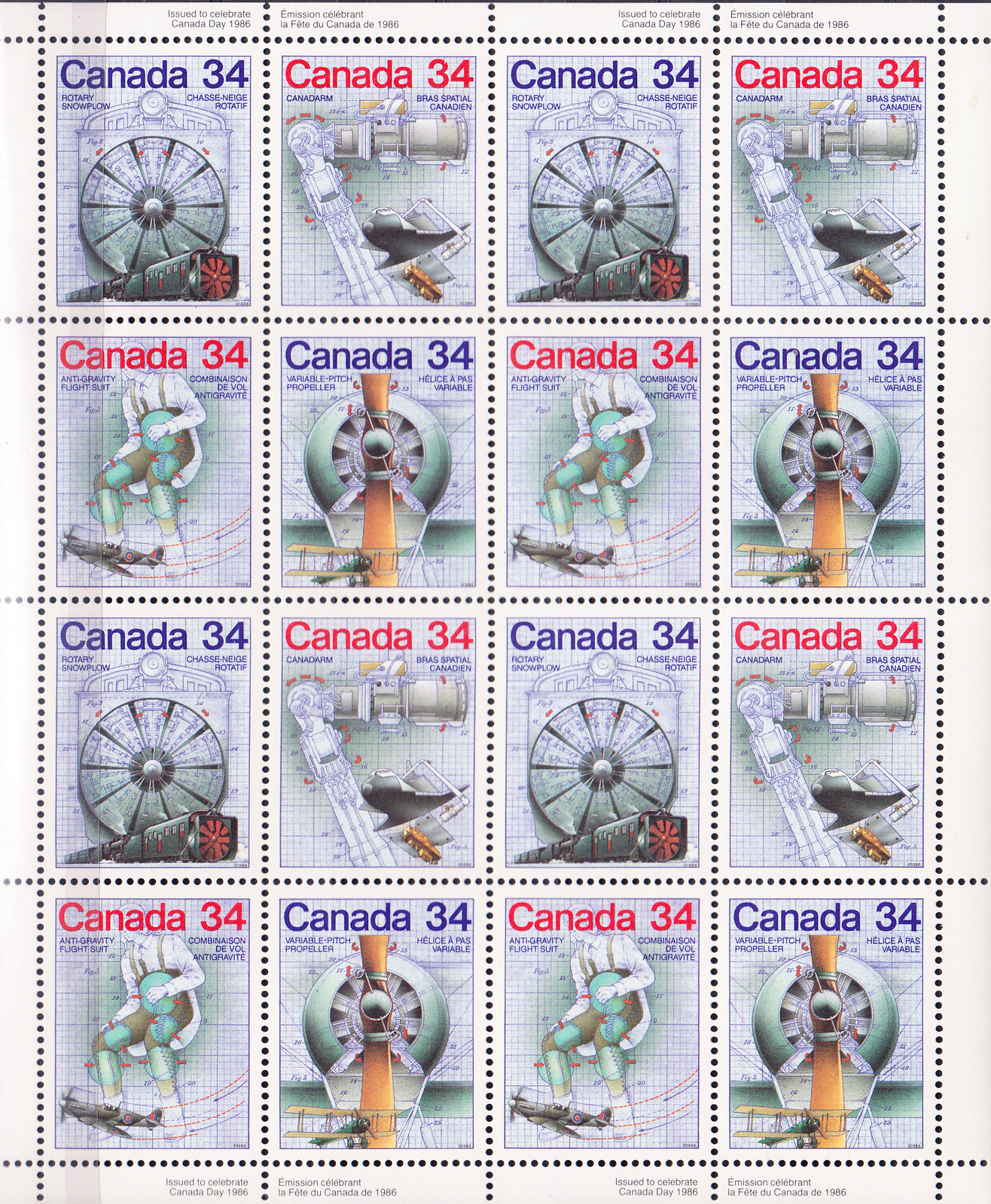 W CANADA 1099-1102 MS CANADA DAY SCIENCE AND TECHNOLOGY