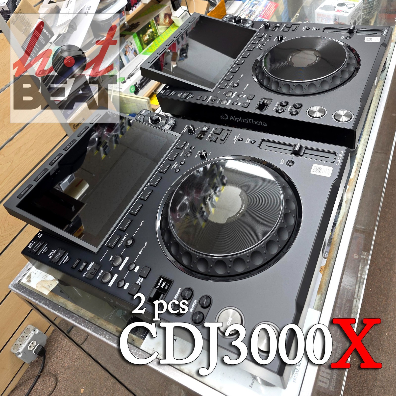 2 x AlphaTheta CDJ-3000X High-Resolution Professional DJ Players *STORE Display*