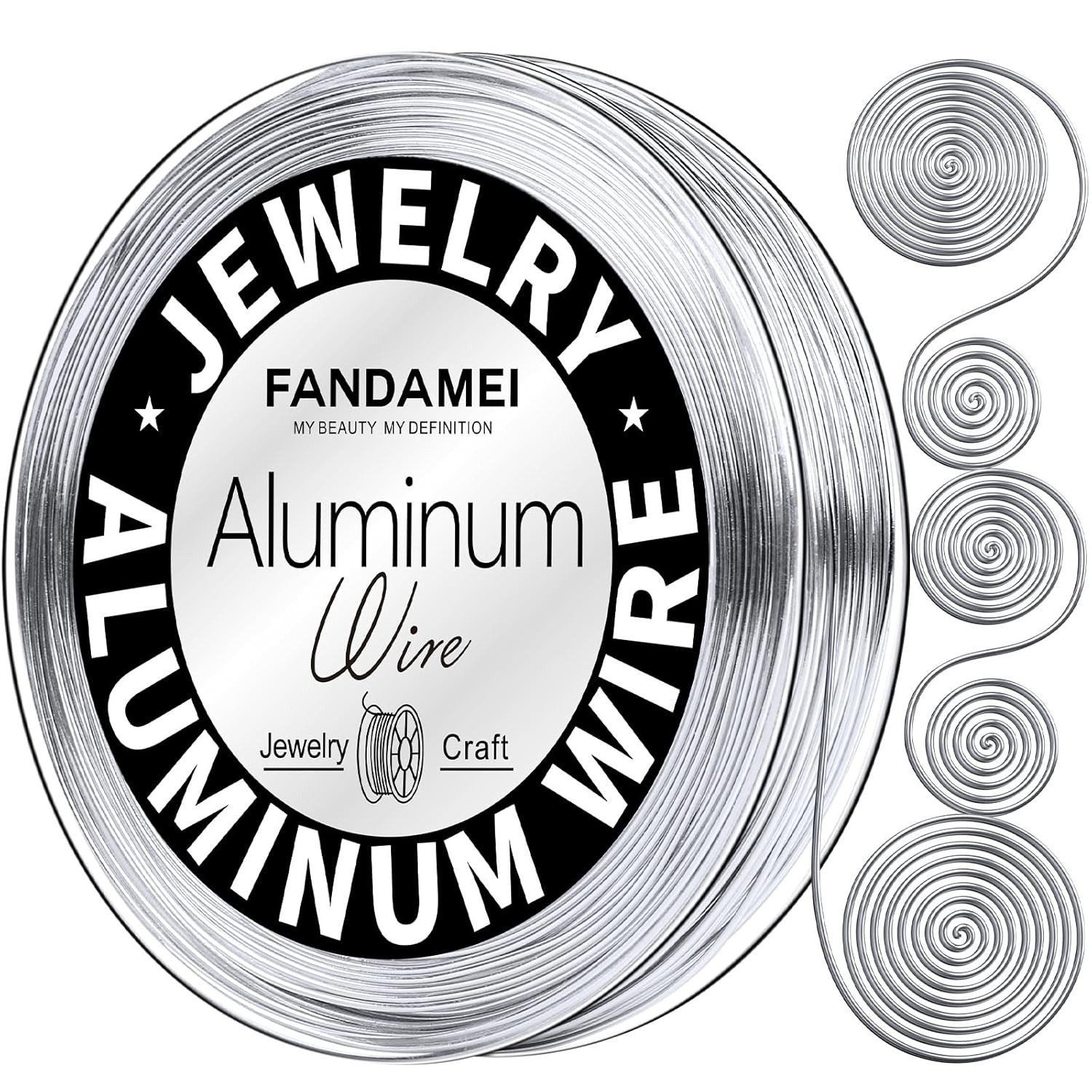 FANDAMEI Craft Wire 20 Gauge 98 Feet, Silver Wire for Jewelry Making, Aluminum
