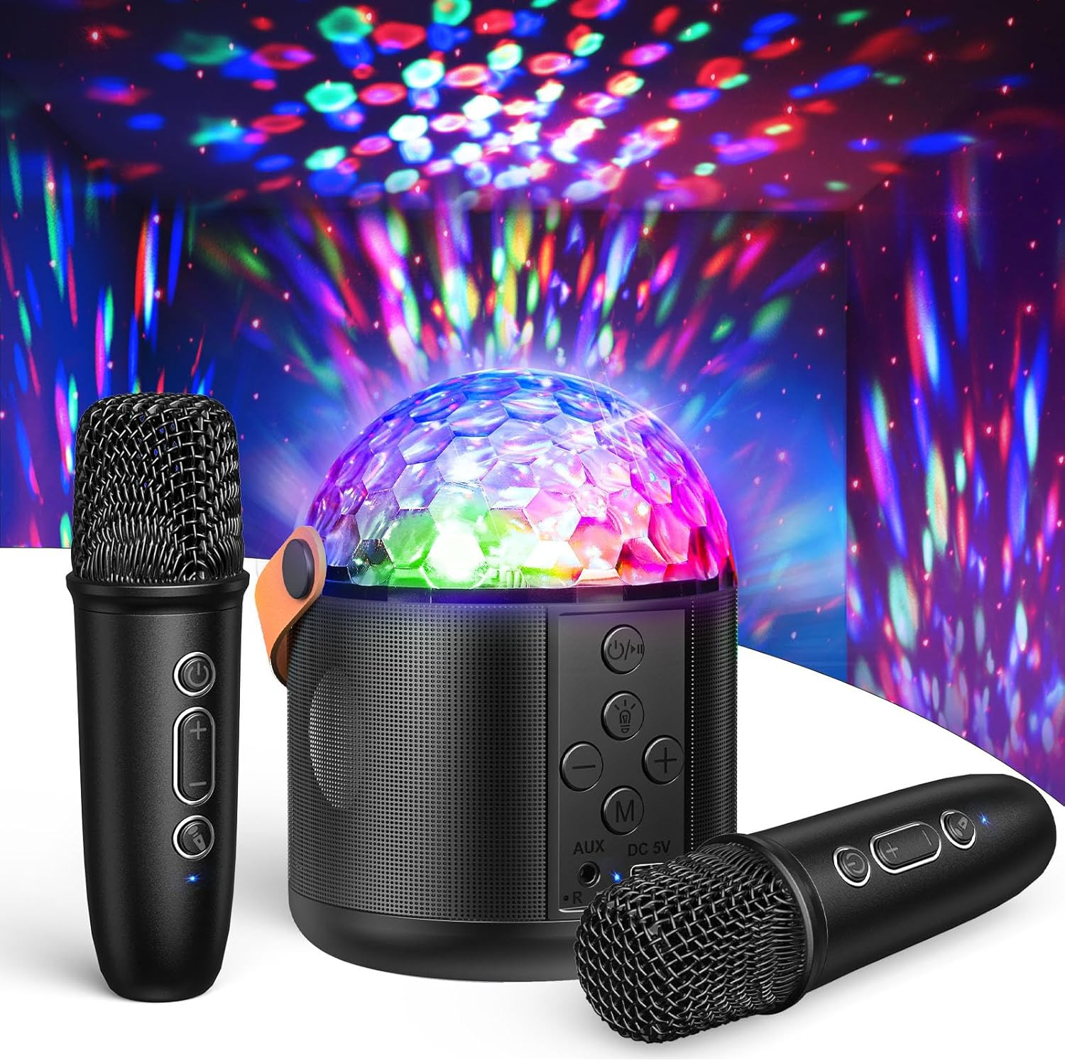 Maquina De Karaoke Bluetooth Luces LED Regalo Para Niños Y Adultos Fiesta Casa