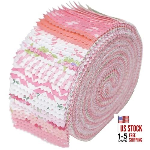 Jelly Roll Fabric Strips for Quilting, Crafting, and Sewing, 42 Strip Pink