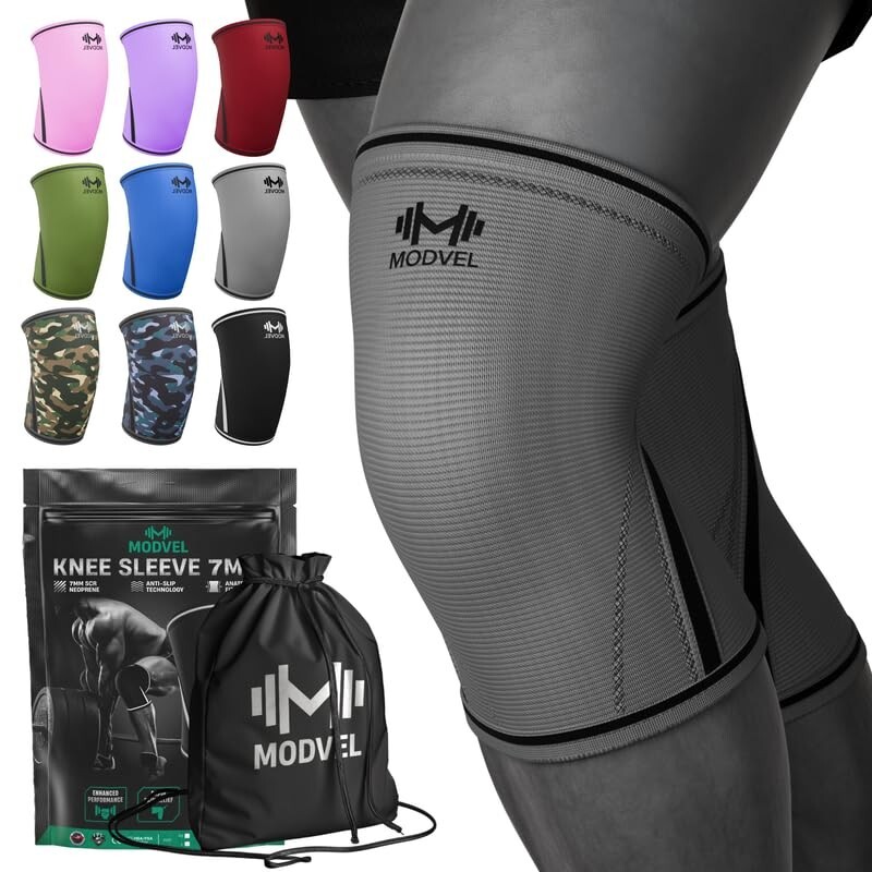 Modvel Knee Sleeves 7mm Strength for Weightlifting USPA IPL IWF USAW Approve