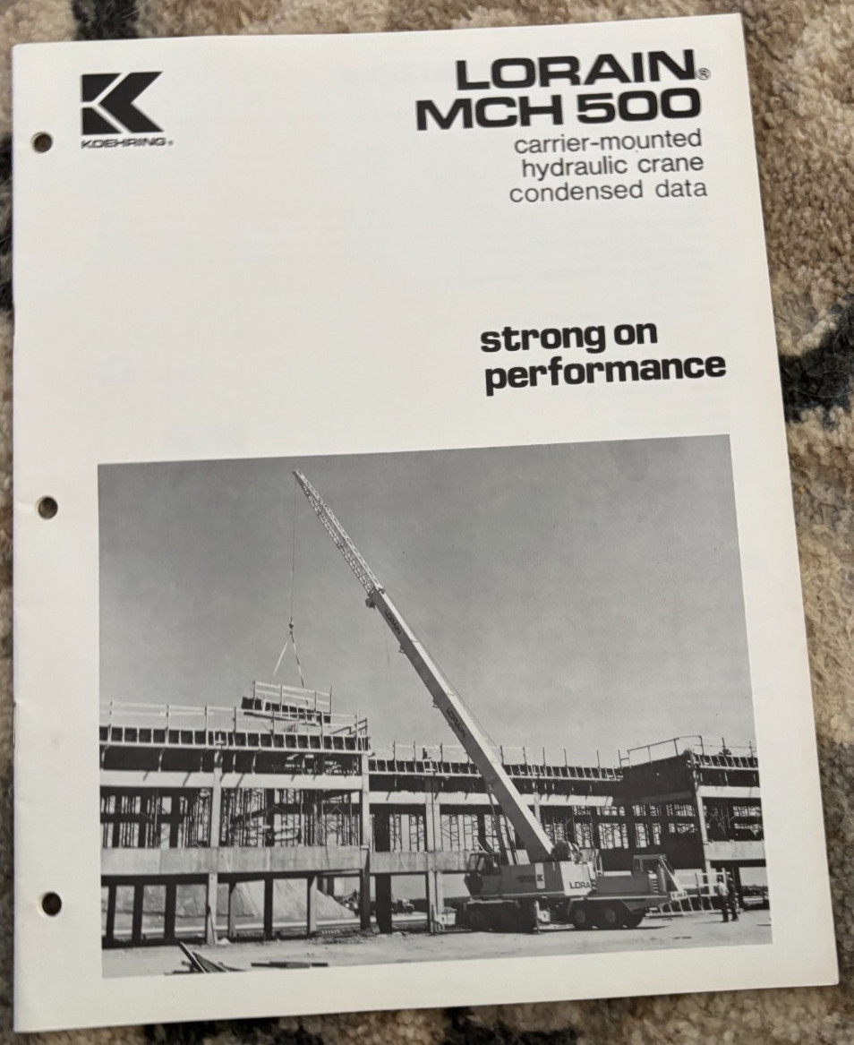 Lorain MCH500 Carrier Mounted Hydraulic Crane Brochure AMIL25