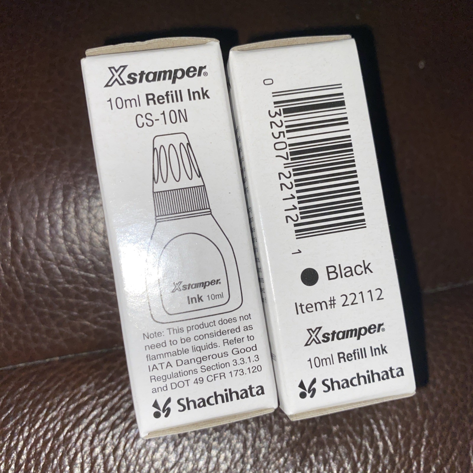Ink Xstamper 10ml Black Ink Refill Shachihata 22112 - 2 Packs