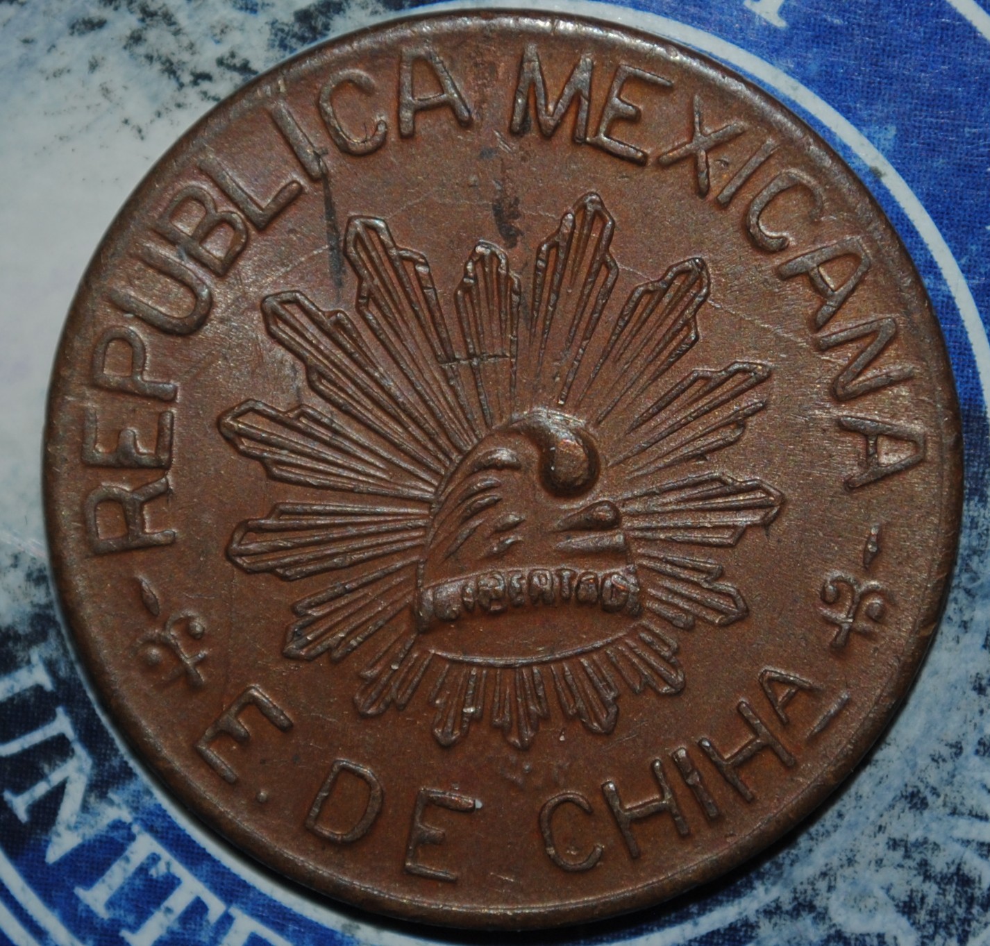 UNC Mexico 5 Centavos 1914 Chihuahua {{{D068
