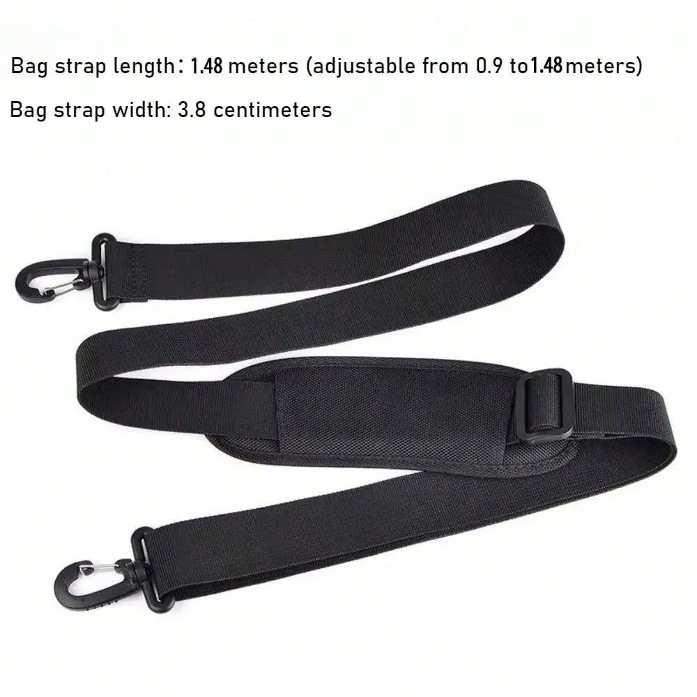 56-Inch Adjustable Thick Soft Universal Replacement Shoulder Strap, Black