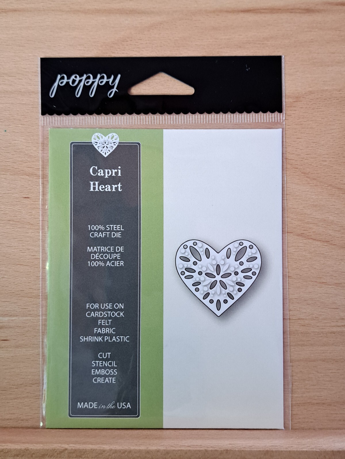 Capri Heart Style 1697 Poppy Stamps Steel Craft Die