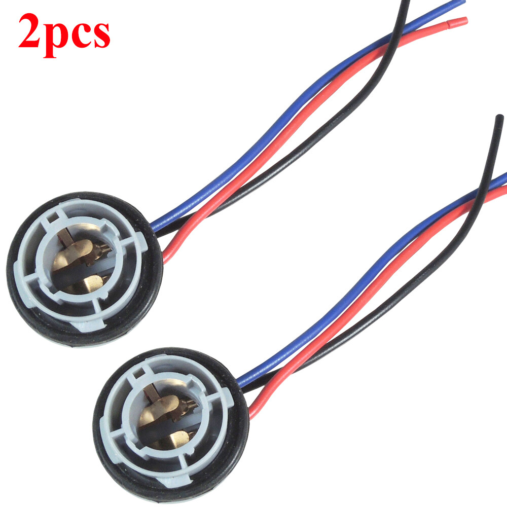 2pcs 1157 2357 2057 Front Turn Signal Light Female Connector Socket Wire Harness