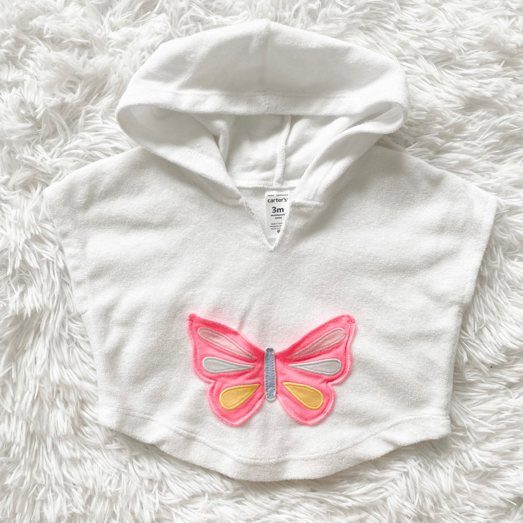Carter's Baby Girl Butterfly White Tunic Swim Coverup Size 3 Months