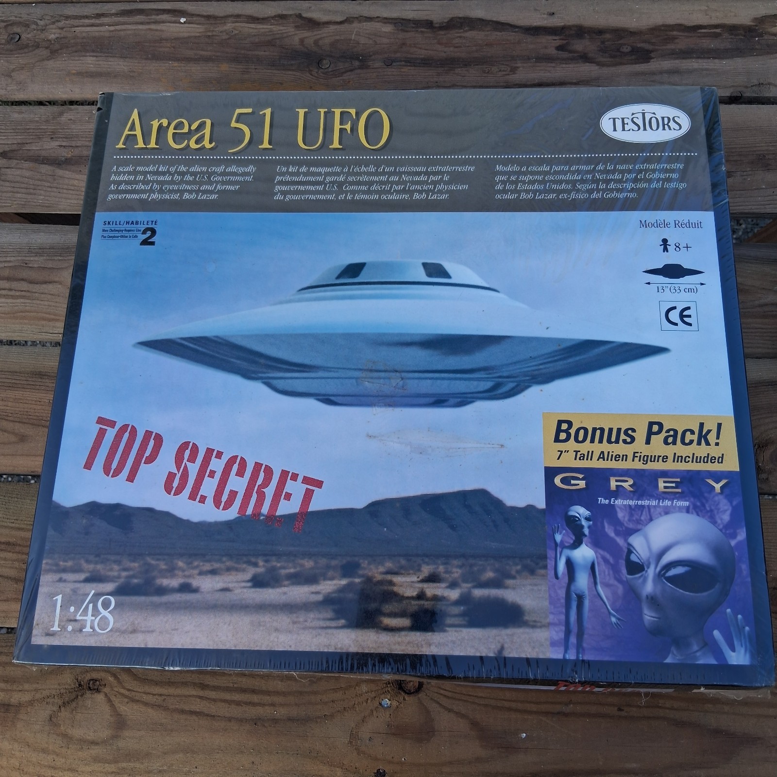 Testors AREA S4 UFO Revealed 1:48 Model Kit 576 BOB LAZAR Sealed Box