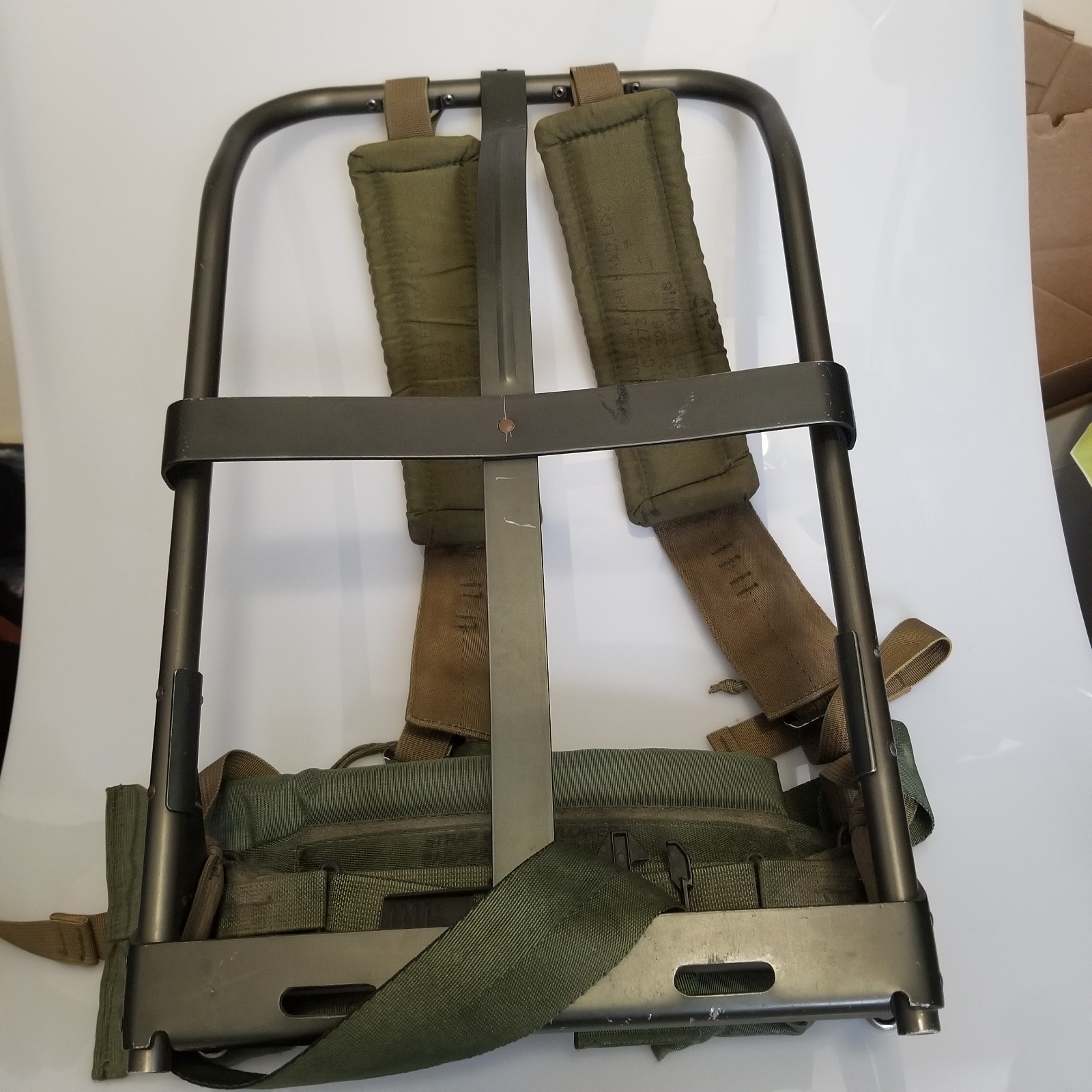 VTG USGI ALICE Pack Frame Mens Adjustable Green LC-2 Straps Kidney Pad Metal 80s