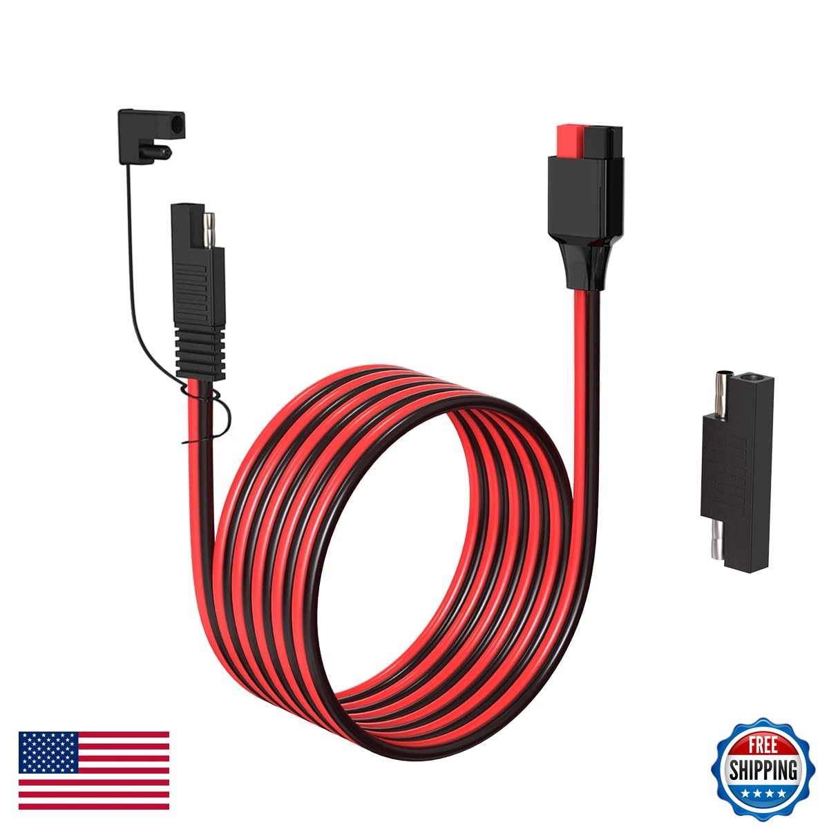 ELFCULB 10AWG 10FT Anderson to SAE Extension Cable with Reverse Adapter for