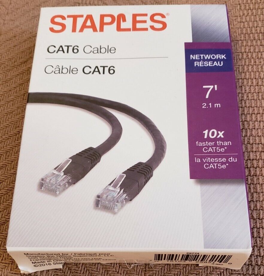 Cat6 Cable 7' Staples