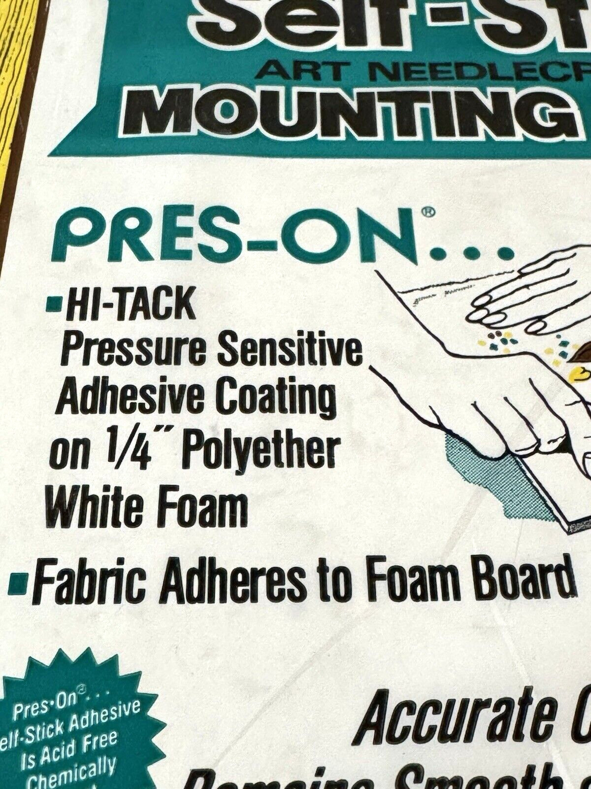 VTG Press-On Self Stick Art Needlecraft Mounting Form 11X14 Hi Tack Crewel NEW
