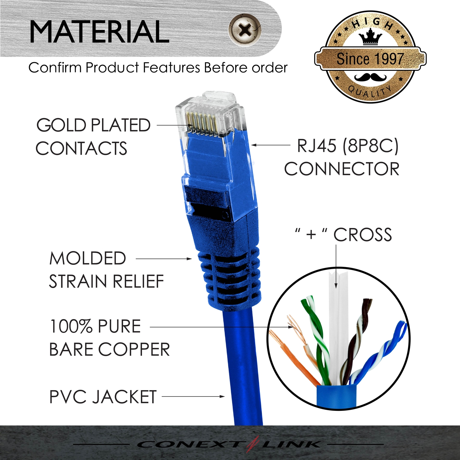 1x 9ft Blue CAT5E Network Wire LAN Cable Patch Cord Ethernet Internet Router PC