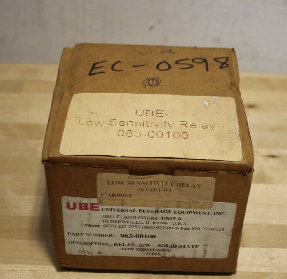 UBE 063-00100 Series 52 Solid State Low Sensitivity Relay NOS