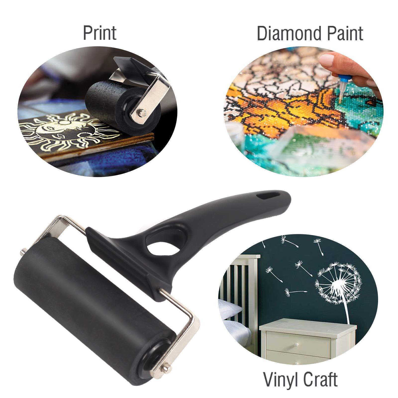 Rubber Roller Brayer for Crafting - Ink Roller Tool for Printmaking Glue Bloc...