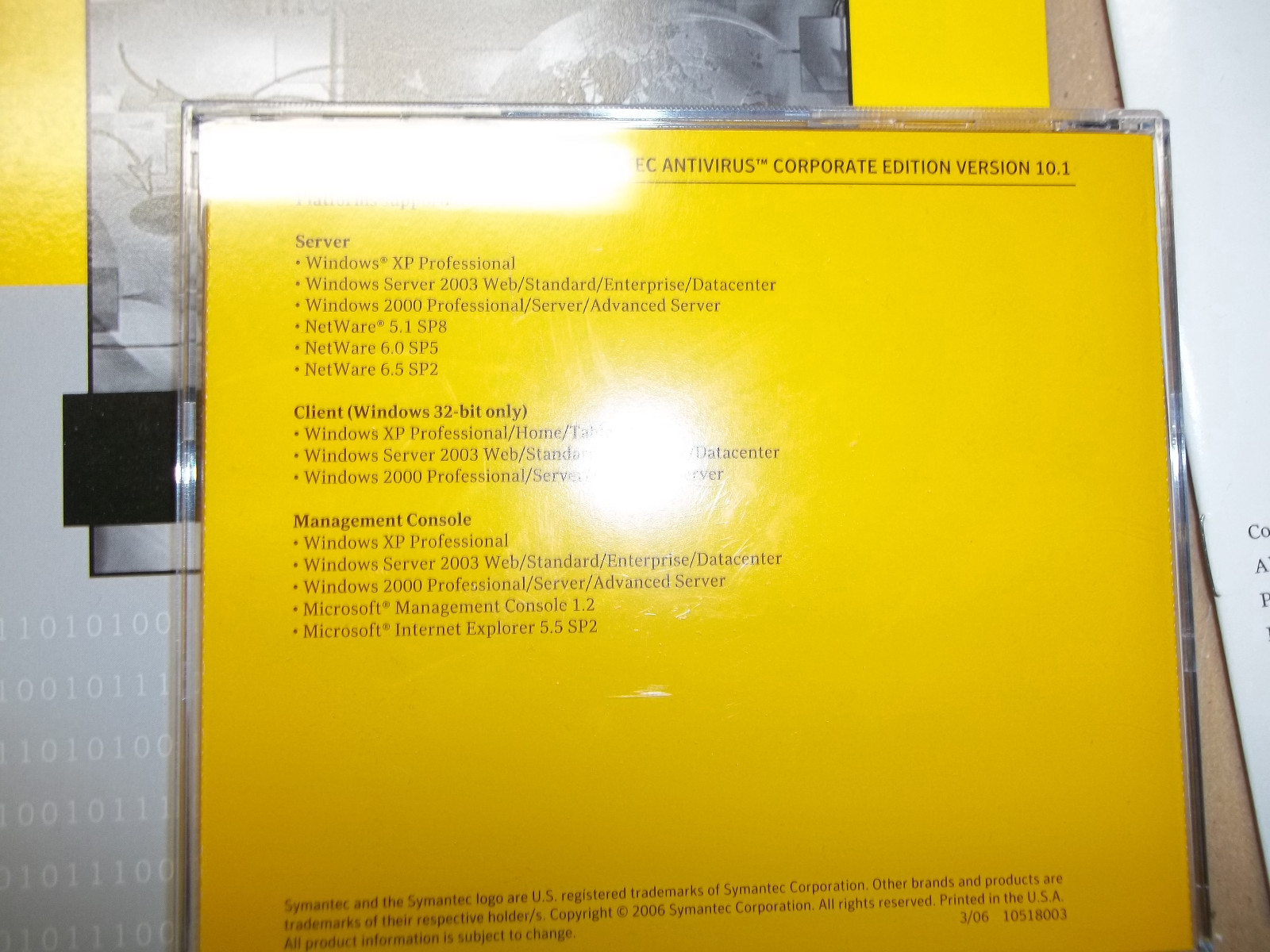 Symatec Antivirus Corporate Edition, Version 10.1