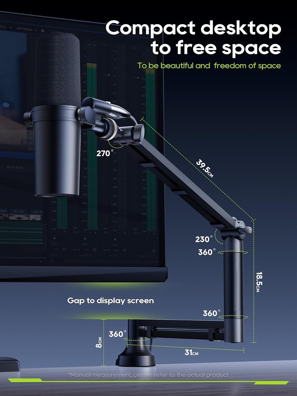 Soporte De Microfono De Escritorio Con Suspensi Ajustable Brazo Para Microfono.
