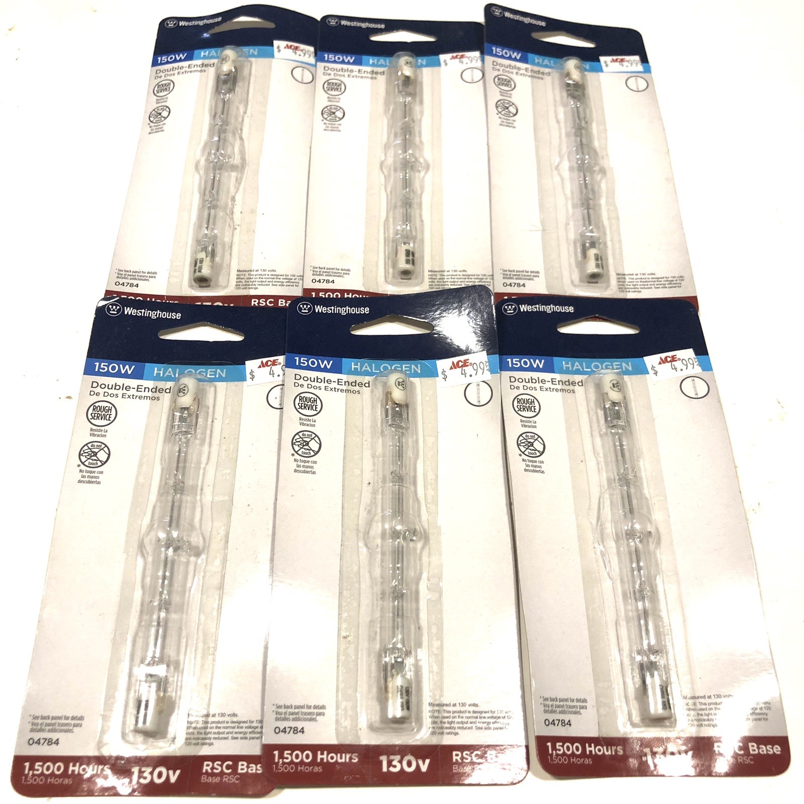 Westinghouse Rough Service / 150 Watt / Double Ended - RSC Base - #04784 Lot 6
