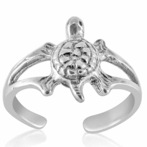 Turtle Design Toe Ring Genuine Solid Sterling Silver 925 Size Adjustable