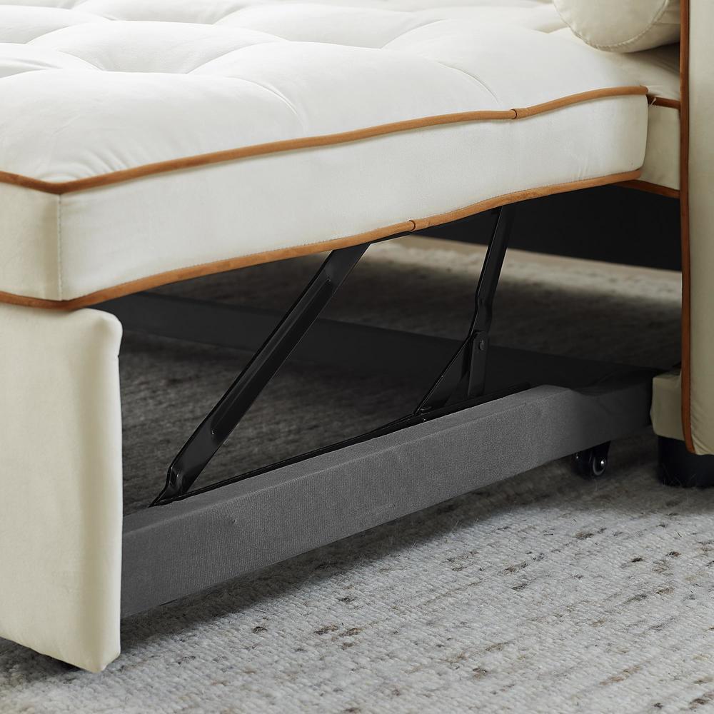 55.5" Pull Out Sleep Sofa Bed 2 Seater Loveseats Sofa Couch with side pockets