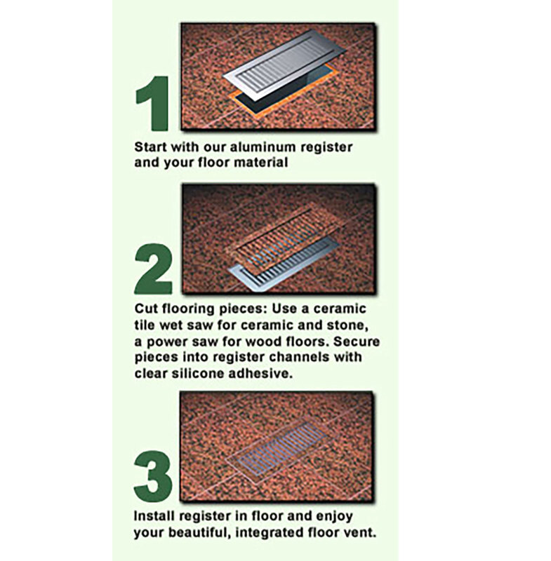 Chameleon Hard Surface Floor Vent Registers for Tile Hardwood &Laminate floors