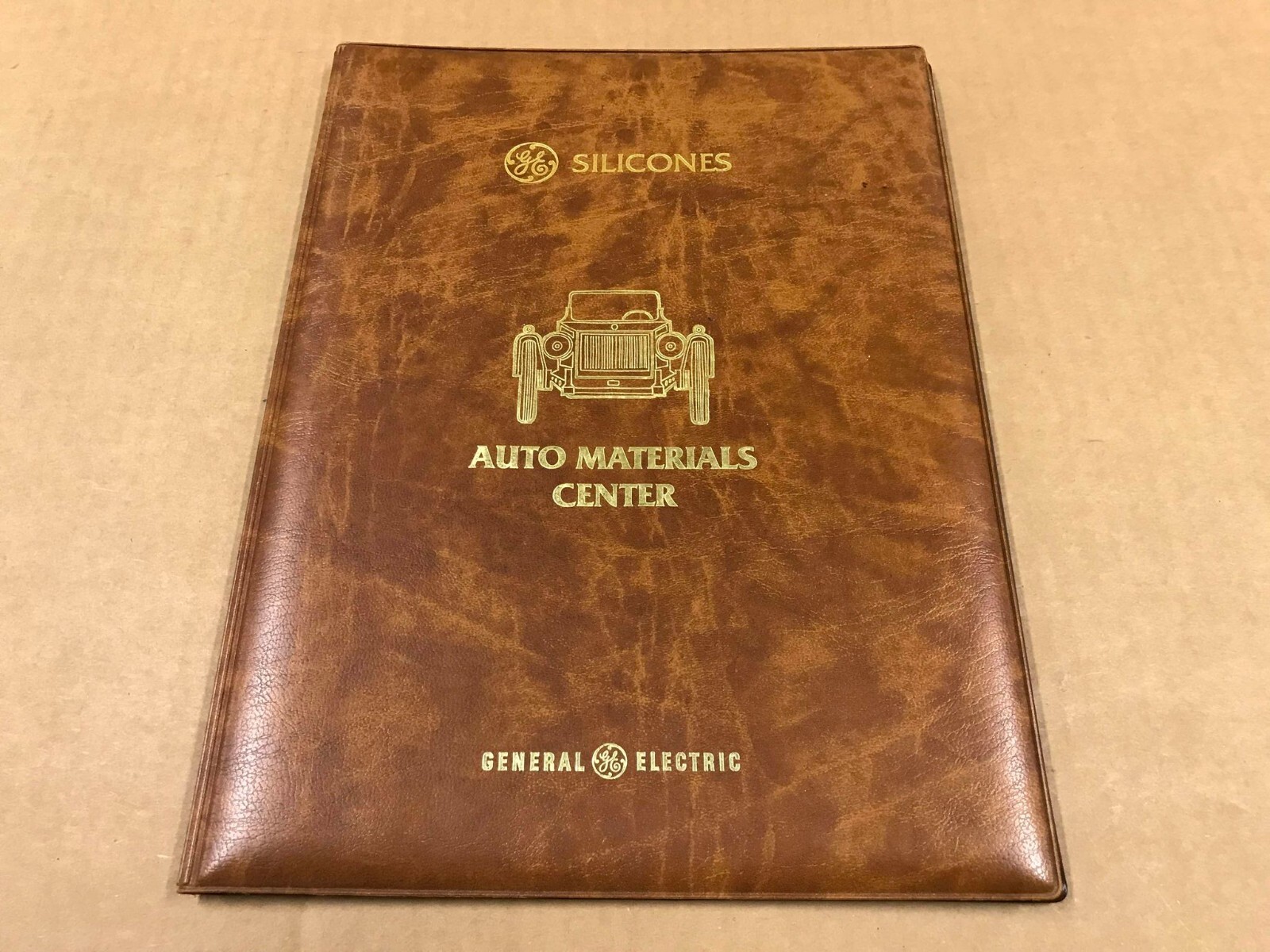 Vintage General Electrics Silicones Auto Material Center Folder - Brown