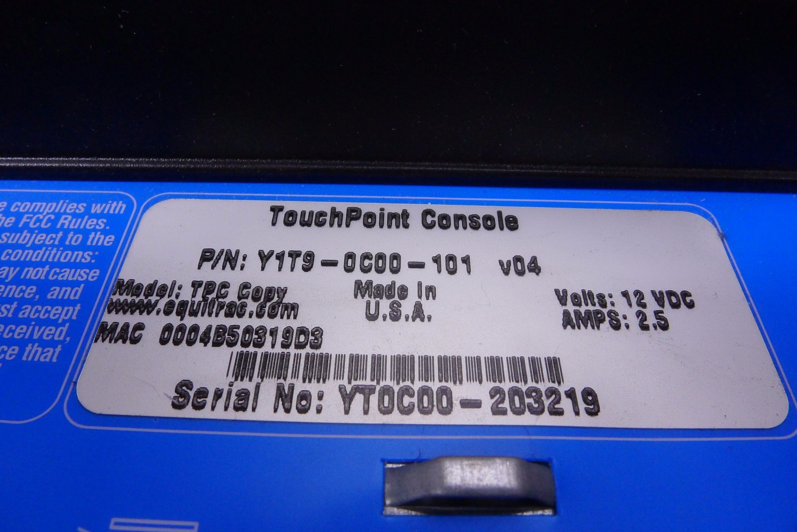 Equitrac Touchpoint Y1T9-0C00 Touch Screen Network Printer Management Console