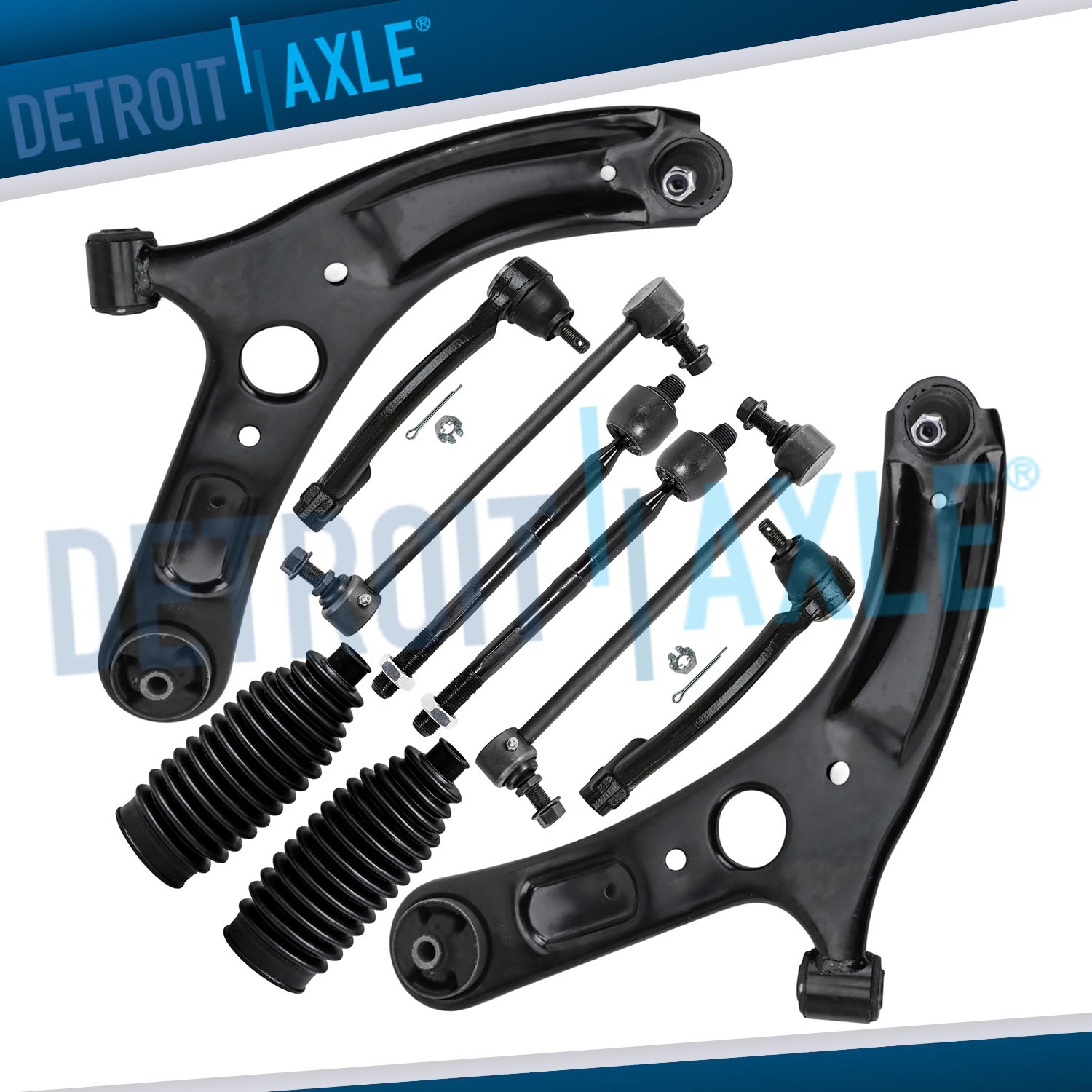 10pc Front Lower Control Arms Tie Rods Sway Bars Kit for Kia Forte Koup Forte5