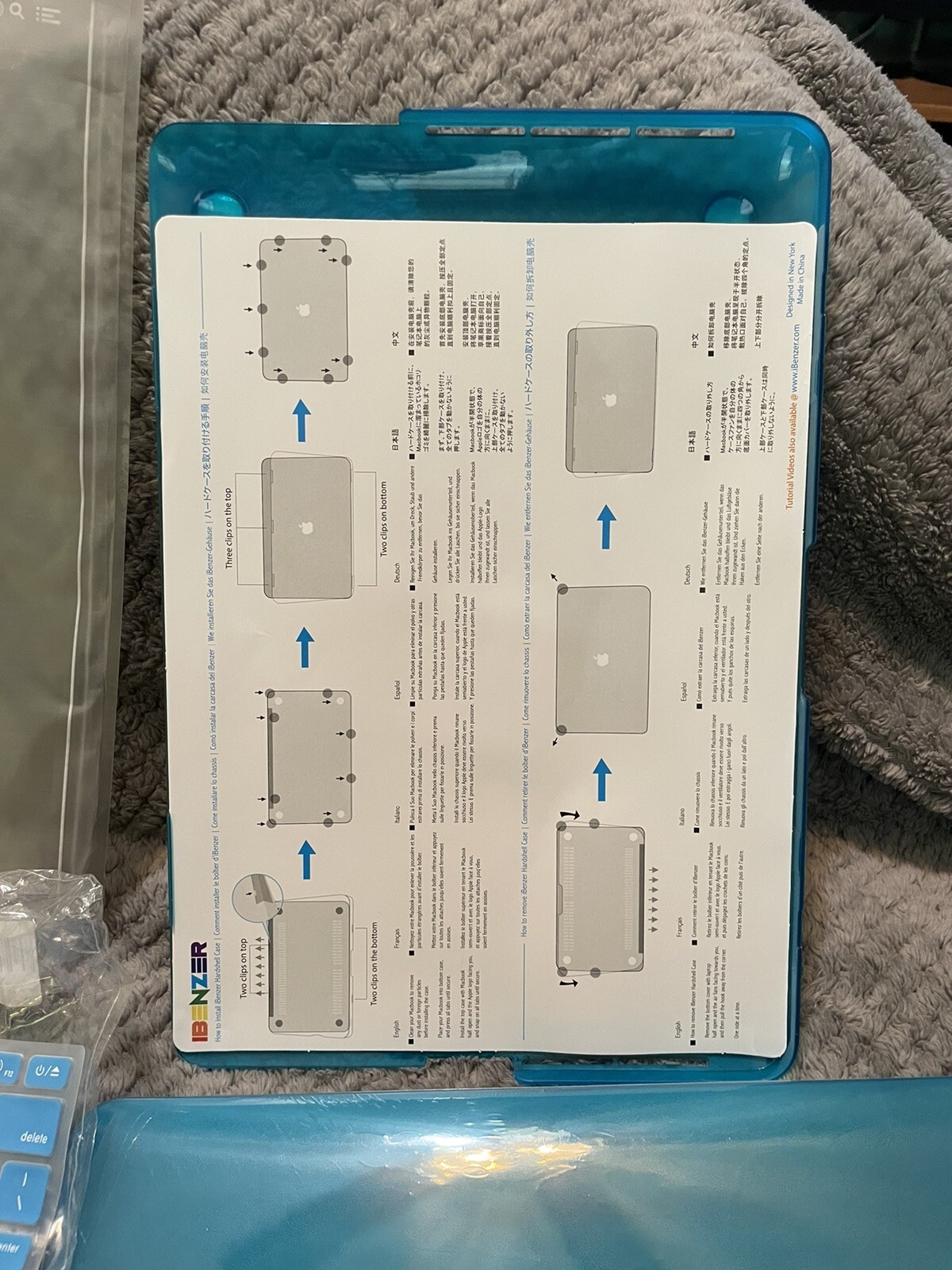IBENZER Macbook Pro 13 Inch Case Plastic Hard Shell Cover Sky Blue !