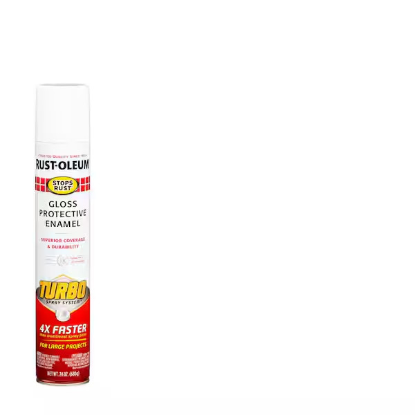 Rust-Oleum 24 oz Stop Rust Turbo Spray System Gloss White Spray Paint