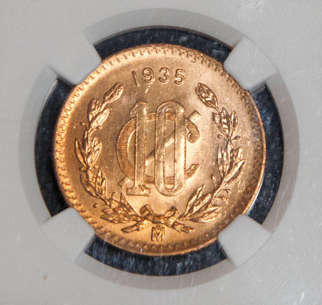 1935MO Mexico 10 Centavos Bronze MS64 RD *Brilliant*