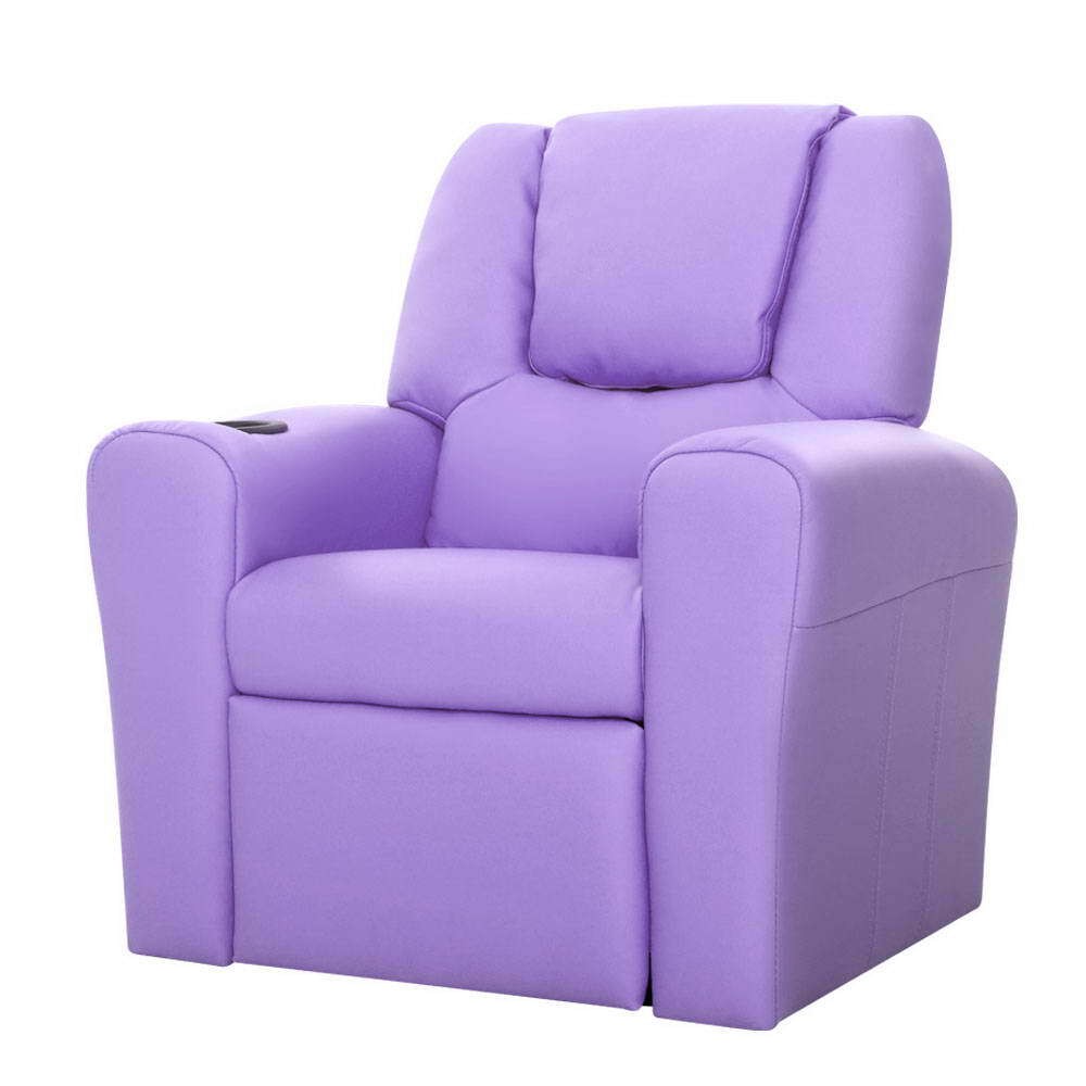 NNEDSZ Kids Recliner Chair Purple PU Leather Sofa Lounge Couch Children Armchair