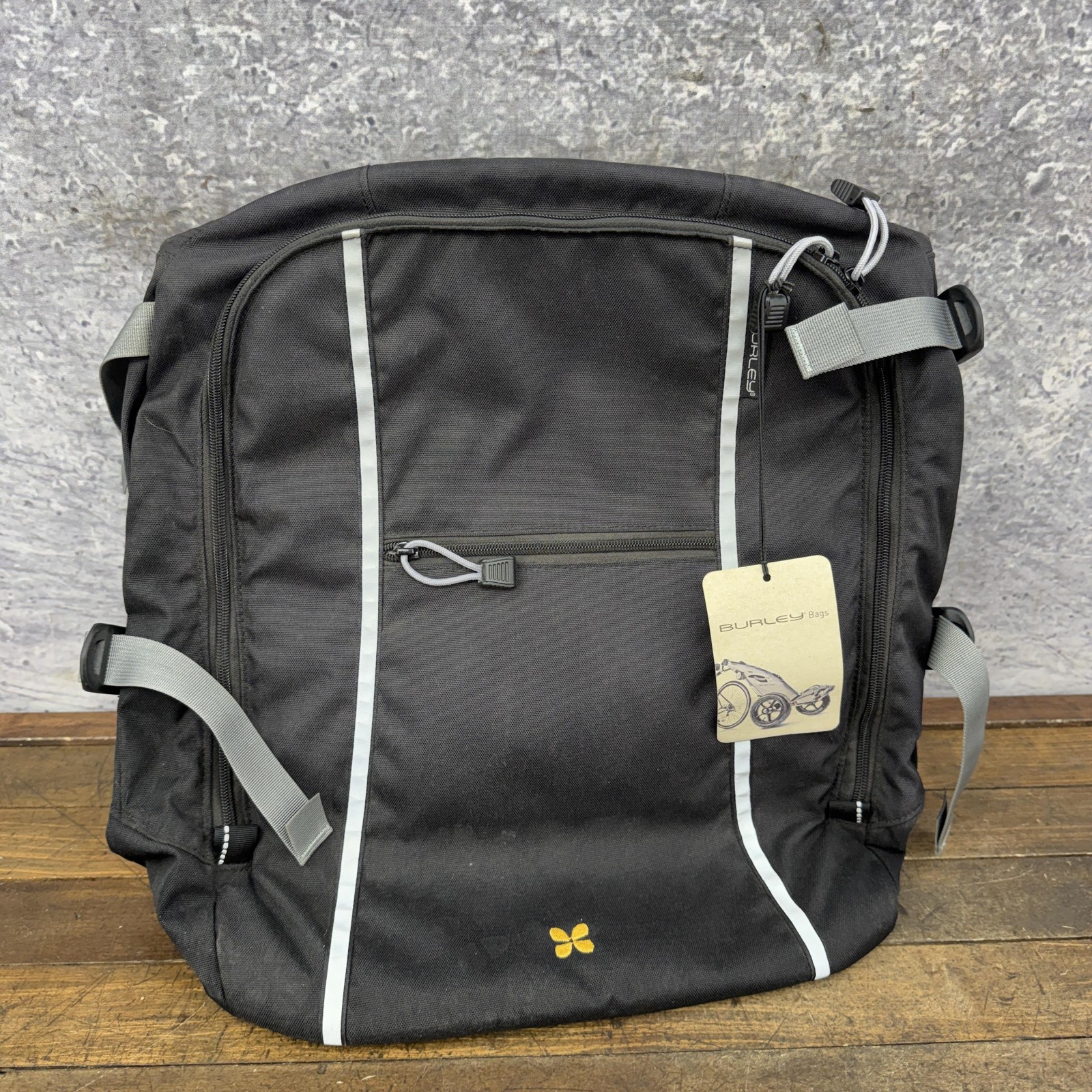 Burley Lower Transit Bag Rear Pannier Large Black Waterproof Reflective Bike