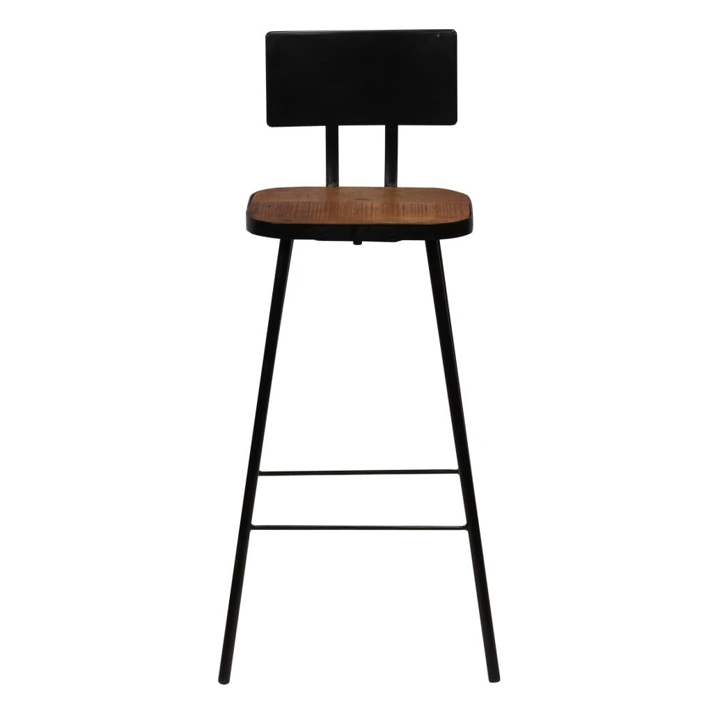 Bar Chair Set of 2 Dark Brown, Black