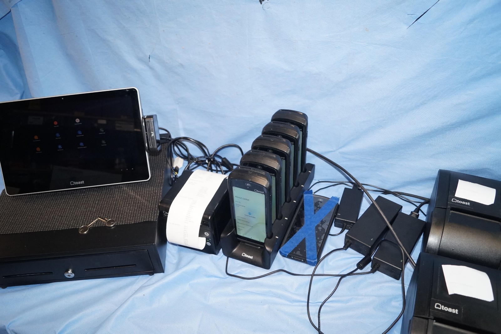 Toast POS Systems Touchscreen Terminal, 6 Handheld System, 3 Printer UNTESTED