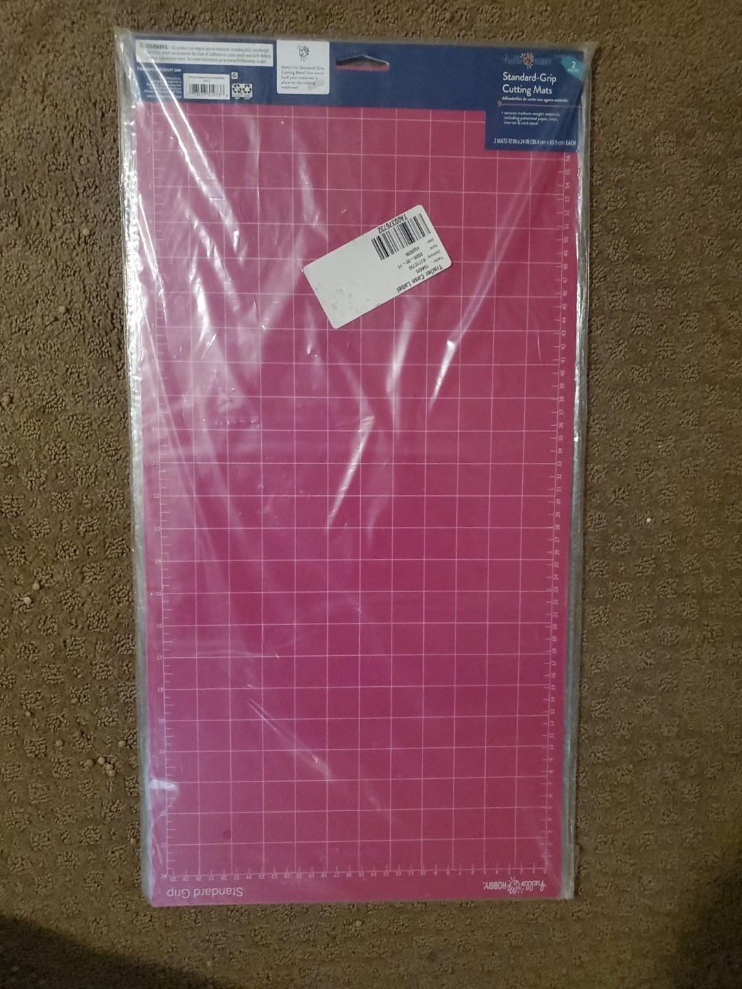 THE PAPER STUDIO 2 PACK PINK STANDARD GRIP ADHESIVE CUTTING MAT 12"X24" NEW