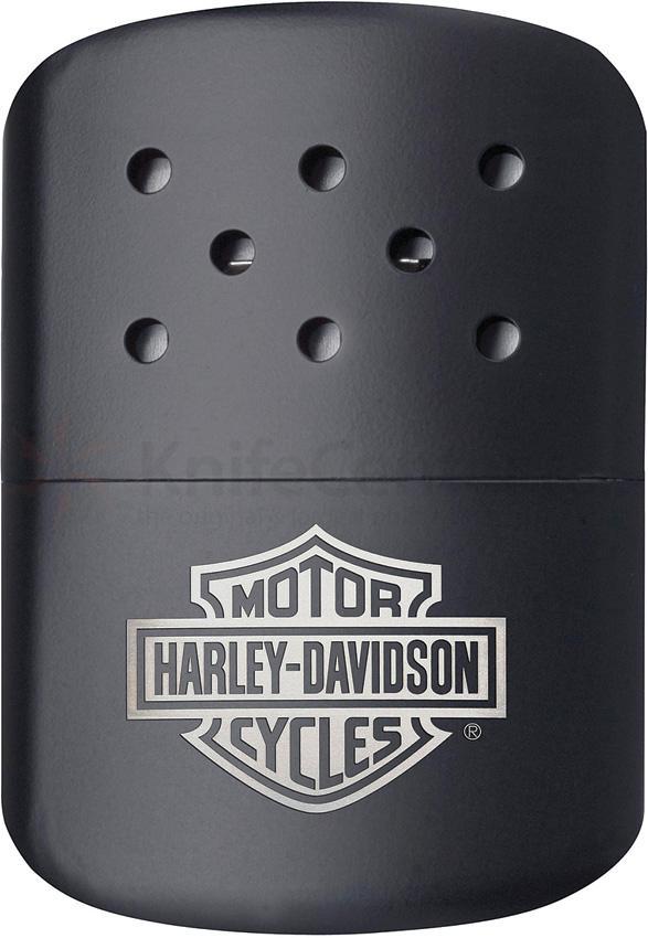 Zippo Black Harley Davidson Hand Warmer With Cloth Pouch, 40319, New In Box