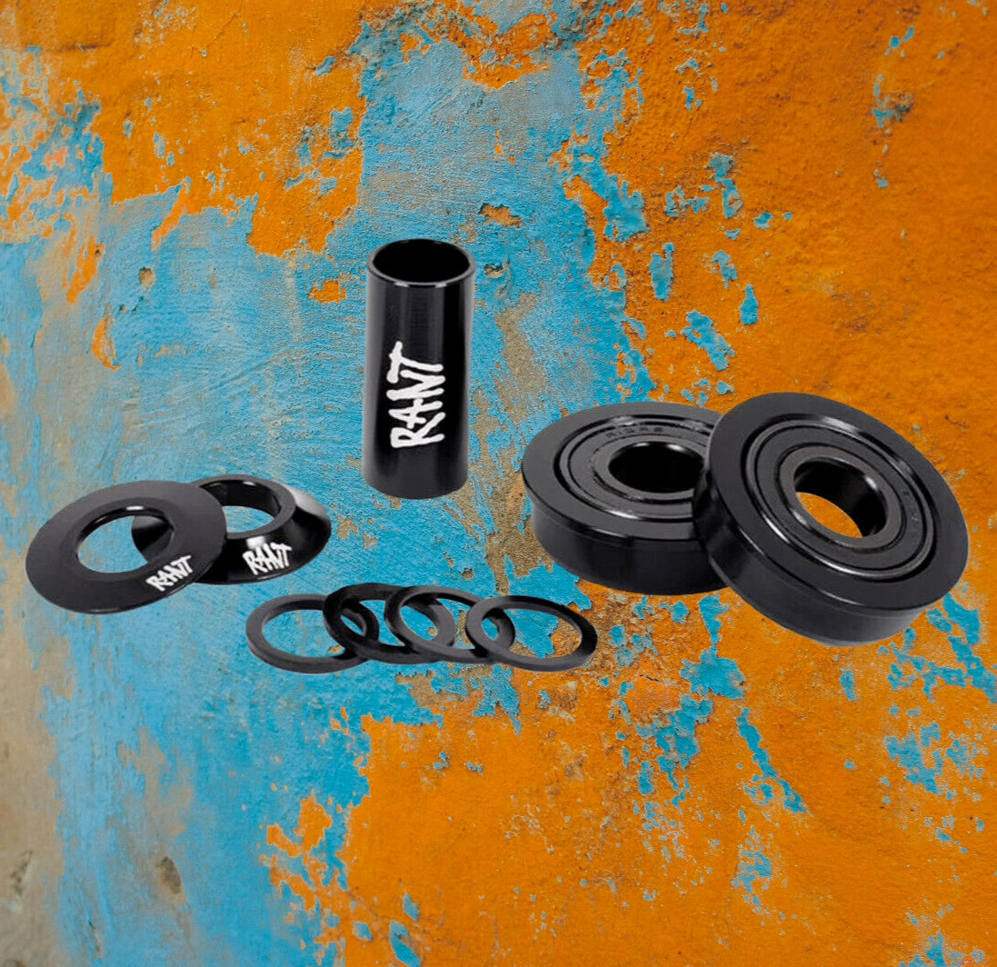 RANT AMERICAN BB BOTTOM BRACKET KIT 19mm INCLUDES BB CUPS OS BMX BIKE BLACK NEW