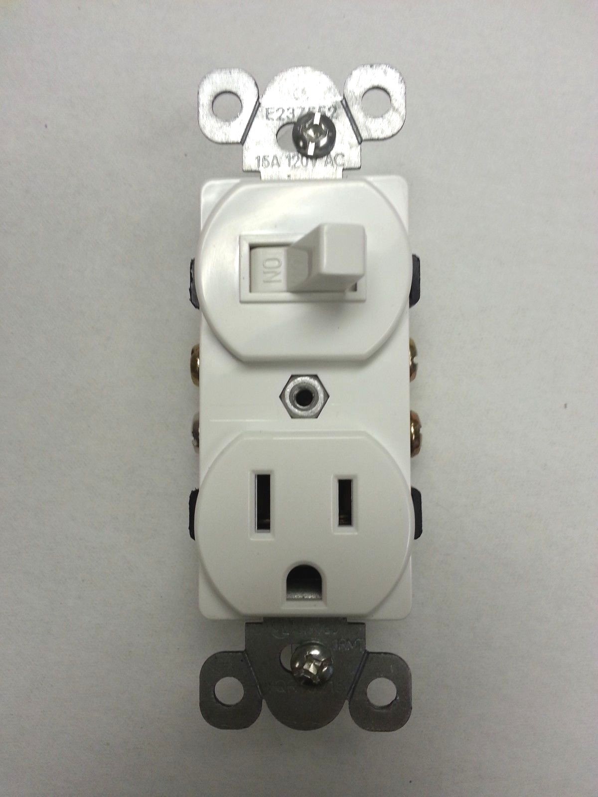 (10 pc lot) NEW Toggle Switch with Outlet Device Duplex Combo Single Pole White