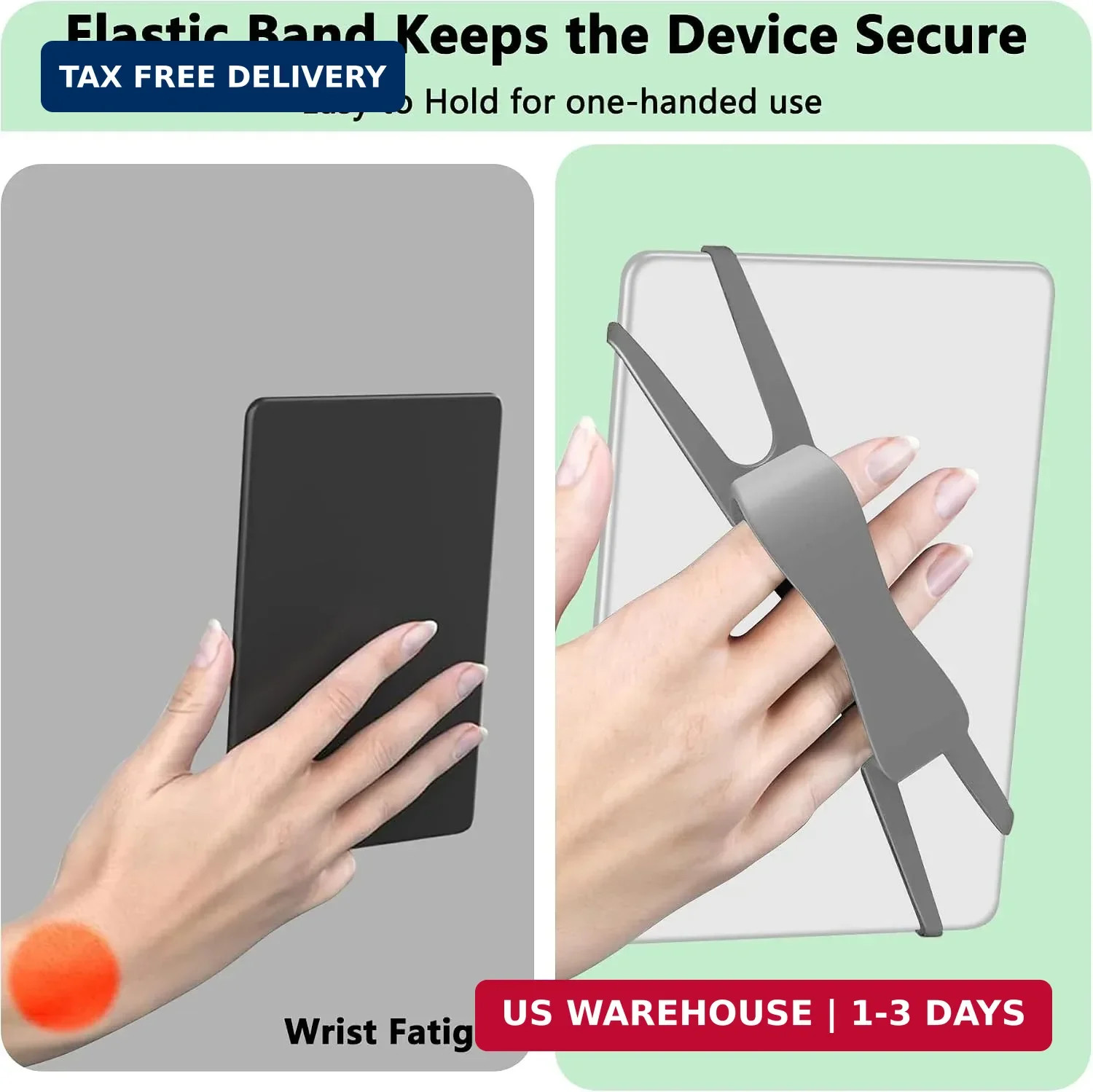 Fotbor 3 Pack Ergonomic Hand Strap for Kindle & Tablets - Lying Reading Essentia