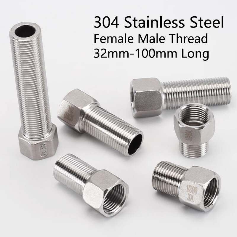 304 Stainless Steel Female Male Thread Pipe Fitting Adapters Connector Bushing
